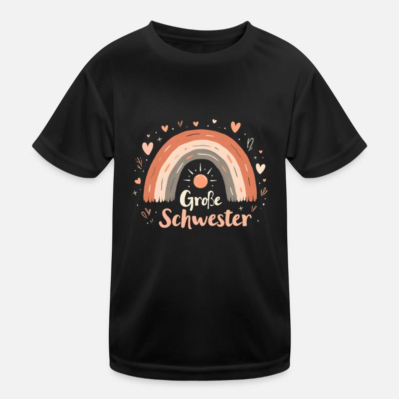 Große Schwester Regenbogen Boho Kinder Funktions-T-Shirt
