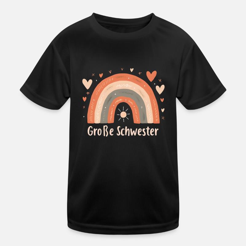 Big Sister Rainbow Boho Kids Functional T-Shirt