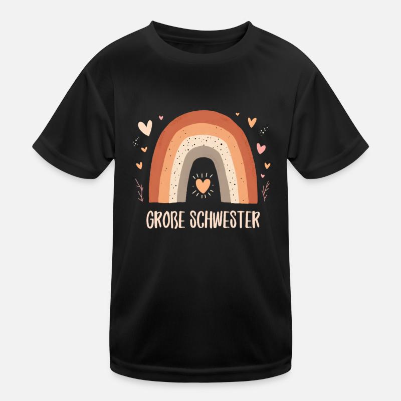 Big Sister Rainbow Boho Kids Functional T-Shirt