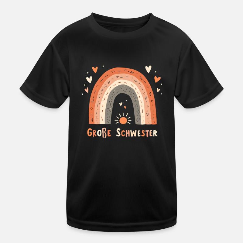 Big Sister Rainbow Boho Kids Functional T-Shirt