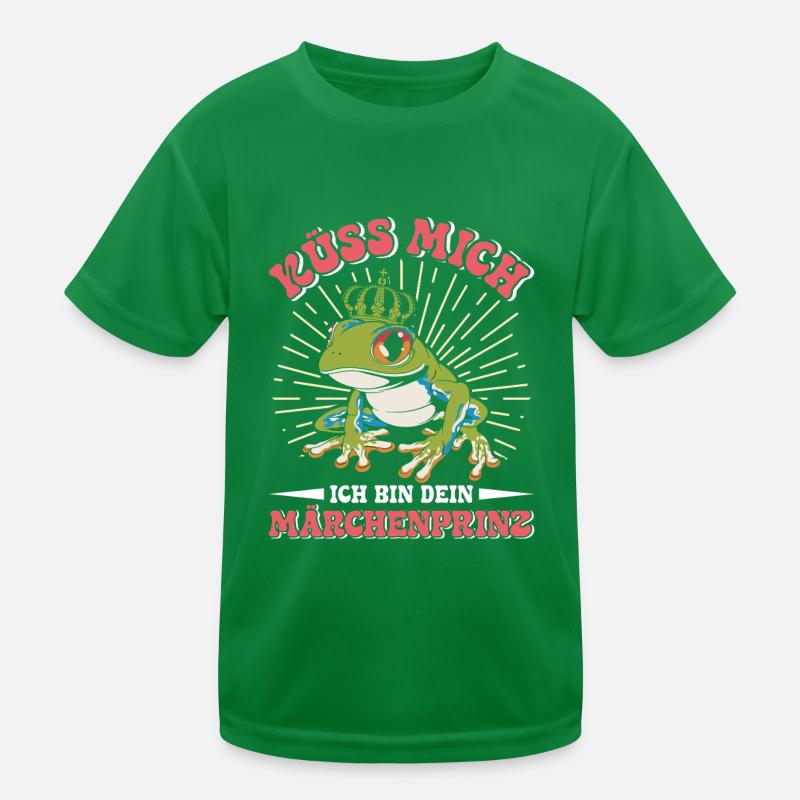 Froschkostüm KÜSS MICH BIN EIN MÄRCHENPRINZ Kinder Funktions-T-Shirt