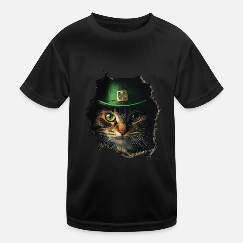 St. Patrick Katze Kinder Funktions-T-Shirt
