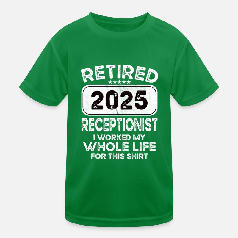 Retired Receptionist 2025 Kids Functional T-Shirt