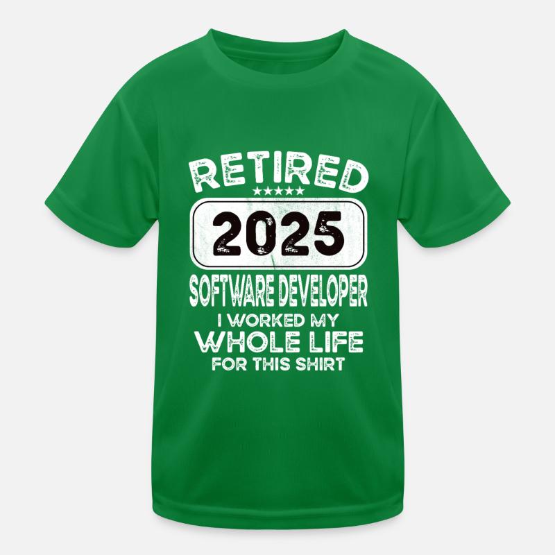 Retired Software developer 2025 Kinder Funktions-T-Shirt