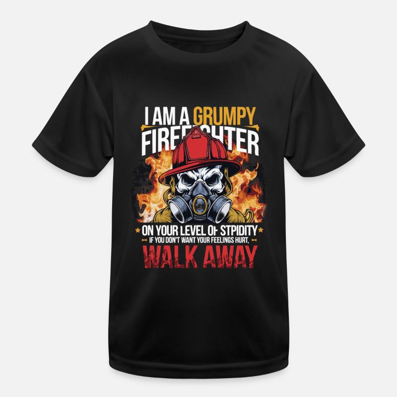 GRUMPY FIREFIGHTHER Kids Functional T-Shirt