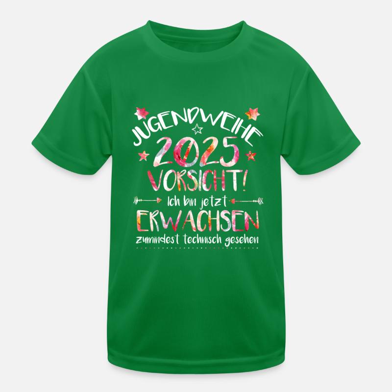 Jugendweihe 2025 Vorsicht! Ich bin jetzt erwachsen Kinder Funktions-T-Shirt