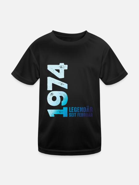 Limited Edition February 1974 Legendär Seit - Kinder Funktions-T-Shirt - Schwarz - Vorne