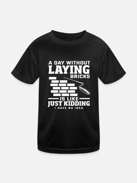 Mason : Une journée sans poser de briques - T-shirt sport Enfant - noir - Devant