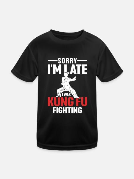 Désolé je suis en retard Drôle Kung Fu Combat Chinois - T-shirt sport Enfant - noir - Devant