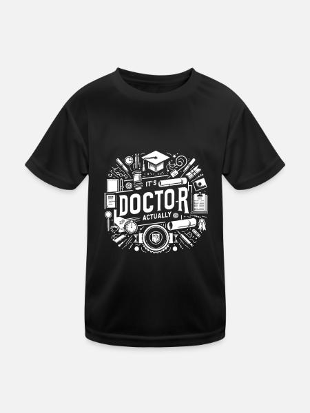 It's Doctor Actually 16 - Kinder Funktions-T-Shirt - Schwarz - Vorne