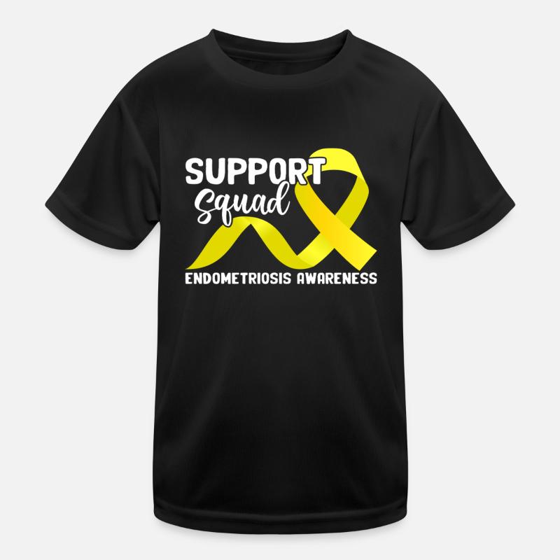 Escouade de soutien Ruban jaune Endométriose T-shirt sport Enfant