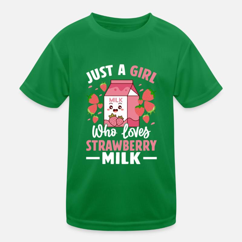 Strawberry Milk Flavored Milk Drink Diary Kids Functional T-Shirt