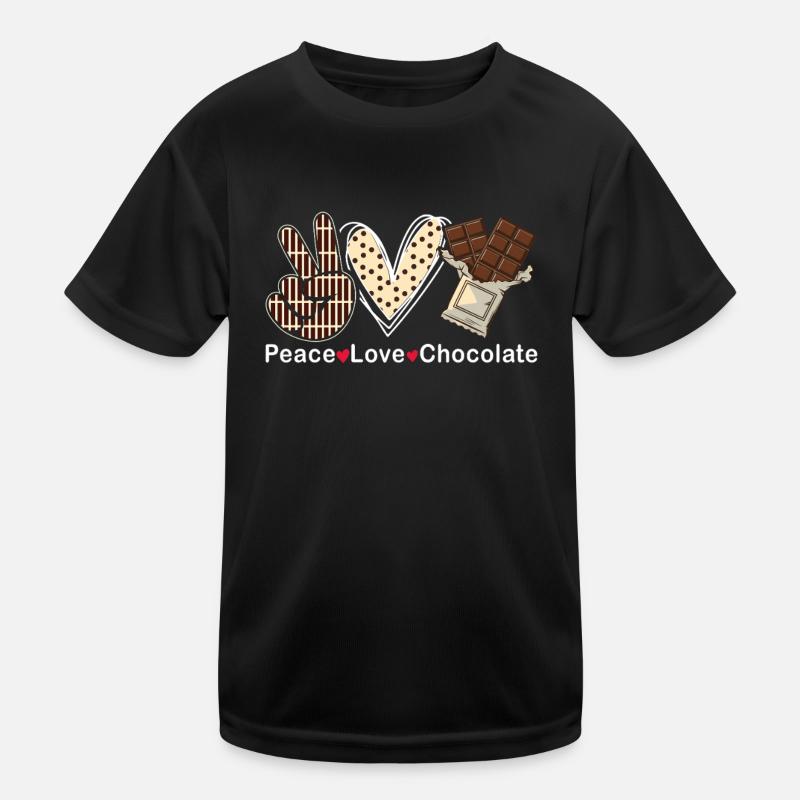 Peace Love Chocolate Choco Candy Confectionery Kids Functional T-Shirt