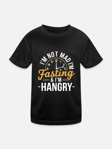 Intervallfasten Intermittierendes Fasten - Kinder Funktions-T-Shirt - Schwarz - Vorne