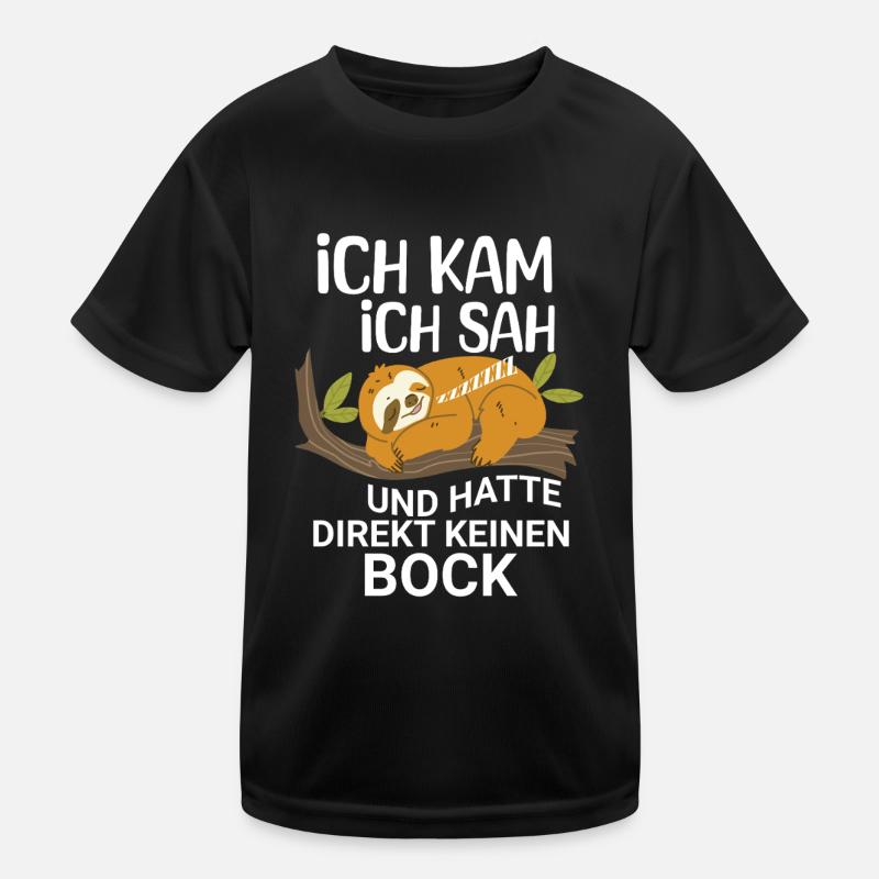 Faultier Kein Bock Kinder Funktions-T-Shirt