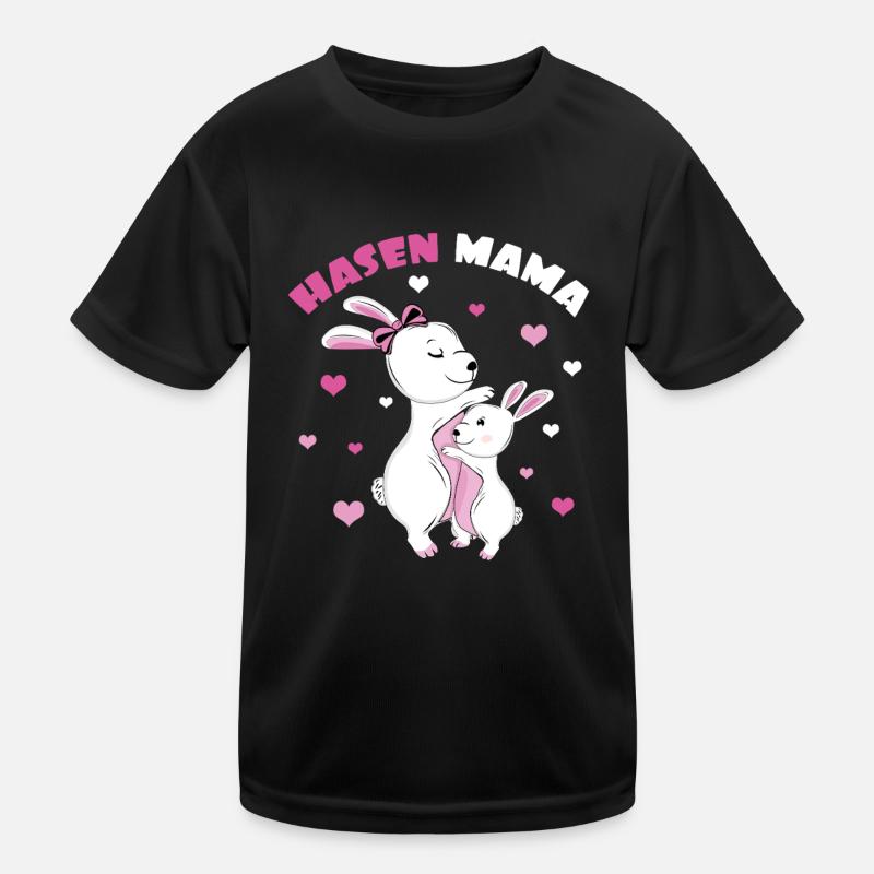 Câlin affectueux de maman lapin T-shirt sport Enfant
