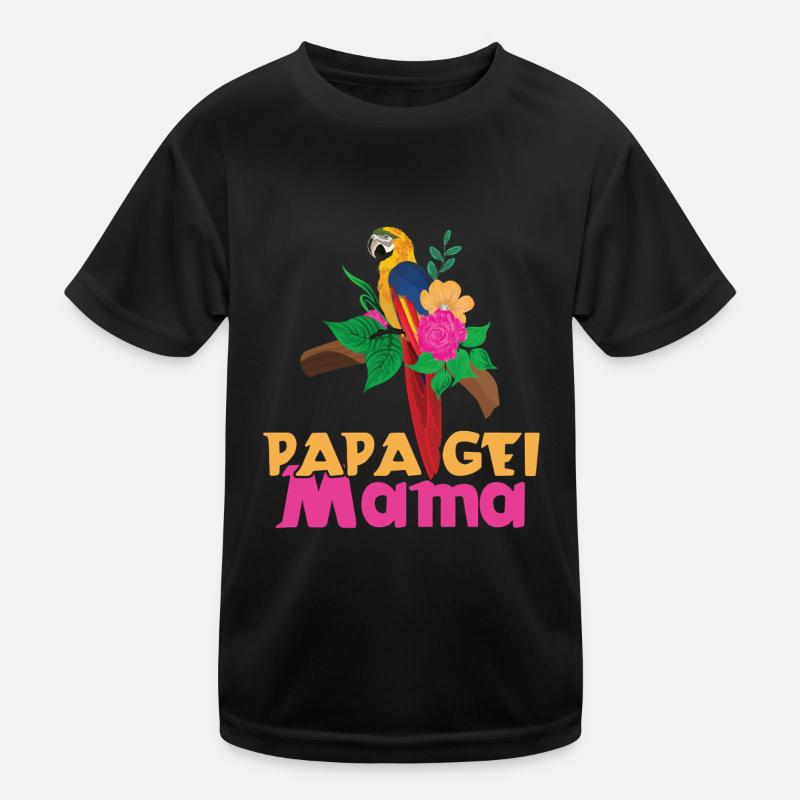 Perroquet Maman Fleurs Tropicales Style T-shirt sport Enfant