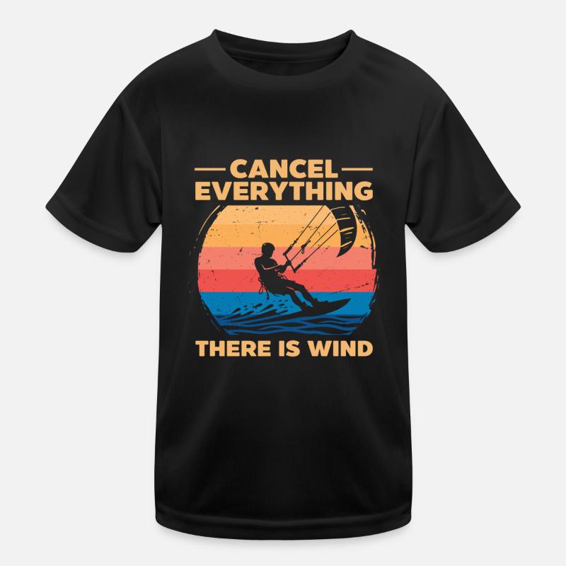 Cancel Everything There Is Wind Kiteboarding Kids Functional T-Shirt