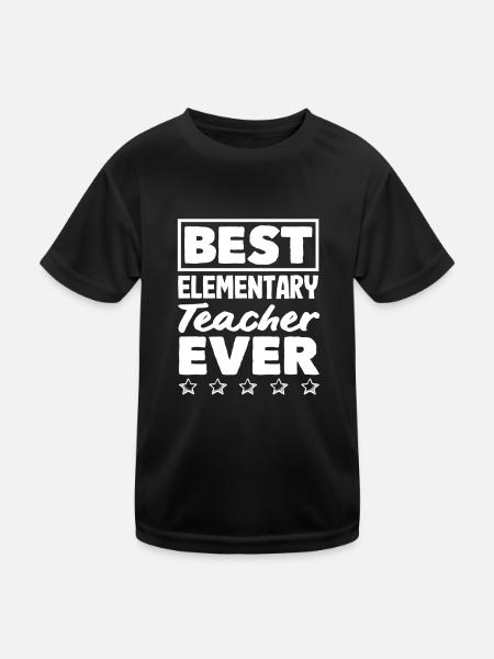 Grundschullehrerin Best Ever Star Design - Kinder Funktions-T-Shirt - Schwarz - Vorne