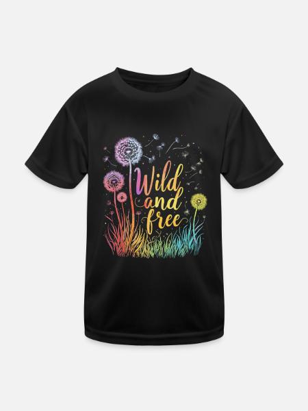 Dandelion Dandelion Lover Floral Floral - T-shirt sport Enfant - noir - Devant