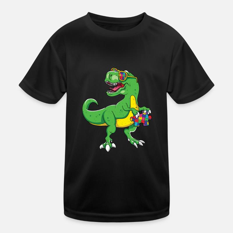Autisme Dinosaure Puzzle Cool T-shirt sport Enfant