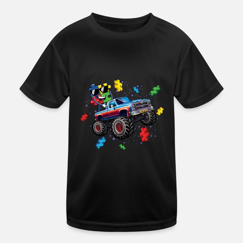 Autismus Monstertruck Puzzle Abenteuer Kinder Funktions-T-Shirt