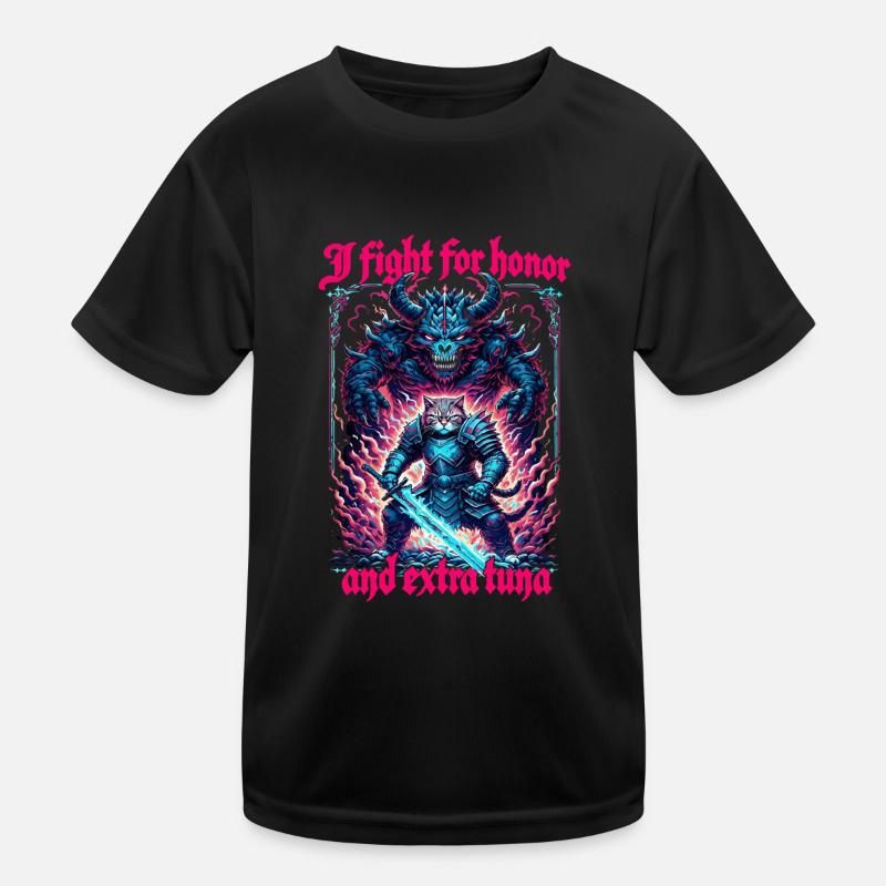 Œuvre d'art du thon et du chat du Moyen Âge Honor T-shirt sport Enfant