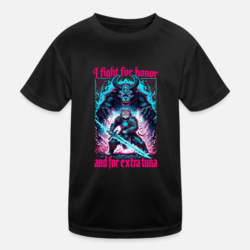 Middle Ages Cat Tuna Artwork Honor Kids Functional T-Shirt