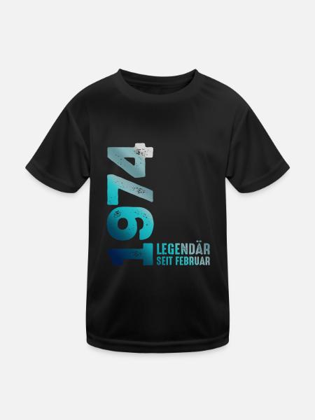 Limited Edition February 1974 Legendär Seit - Kinder Funktions-T-Shirt - Schwarz - Vorne