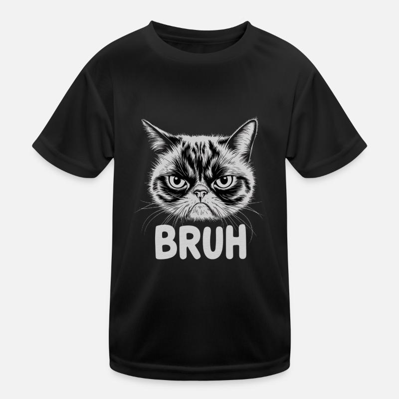 Cat says "Bruh" Kids Functional T-Shirt