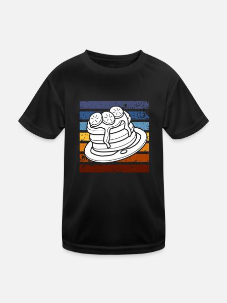 Crêpes rétro Petit-déjeuner Indulgence - T-shirt sport Enfant - noir - Devant