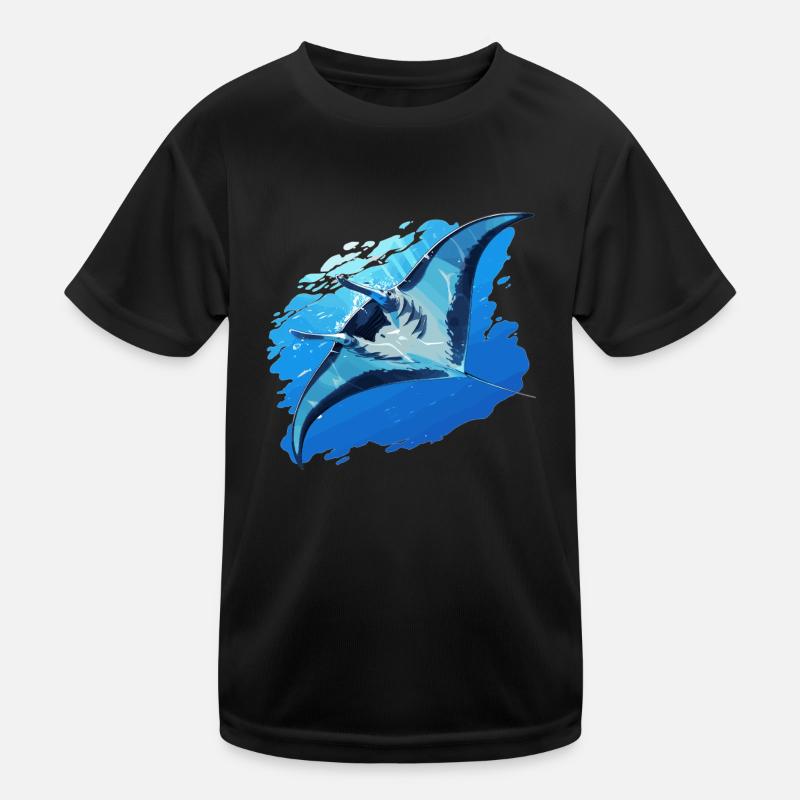 Mantas Manta Rochen - Kinder Funktions-T-Shirt - Schwarz