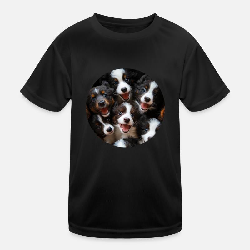 Border Collie Kinder Funktions-T-Shirt