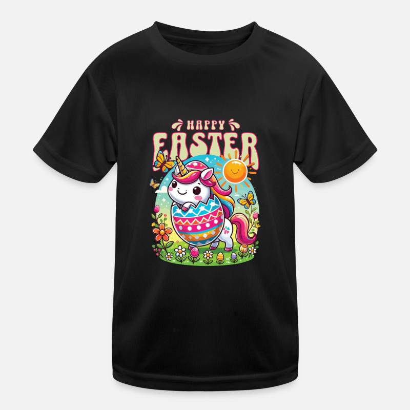 Pâques Joyeuses Pâques Lapin de Pâques Oeuf de Pâques Printemps T-shirt sport Enfant