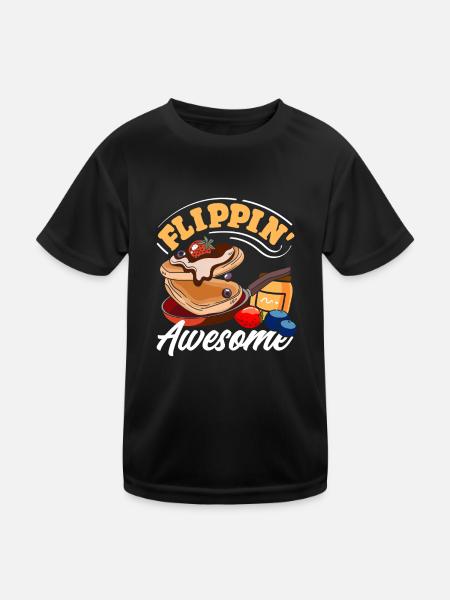 Enjoy Flippin' Awesome Pancakes - Kids Functional T-Shirt - black - Front