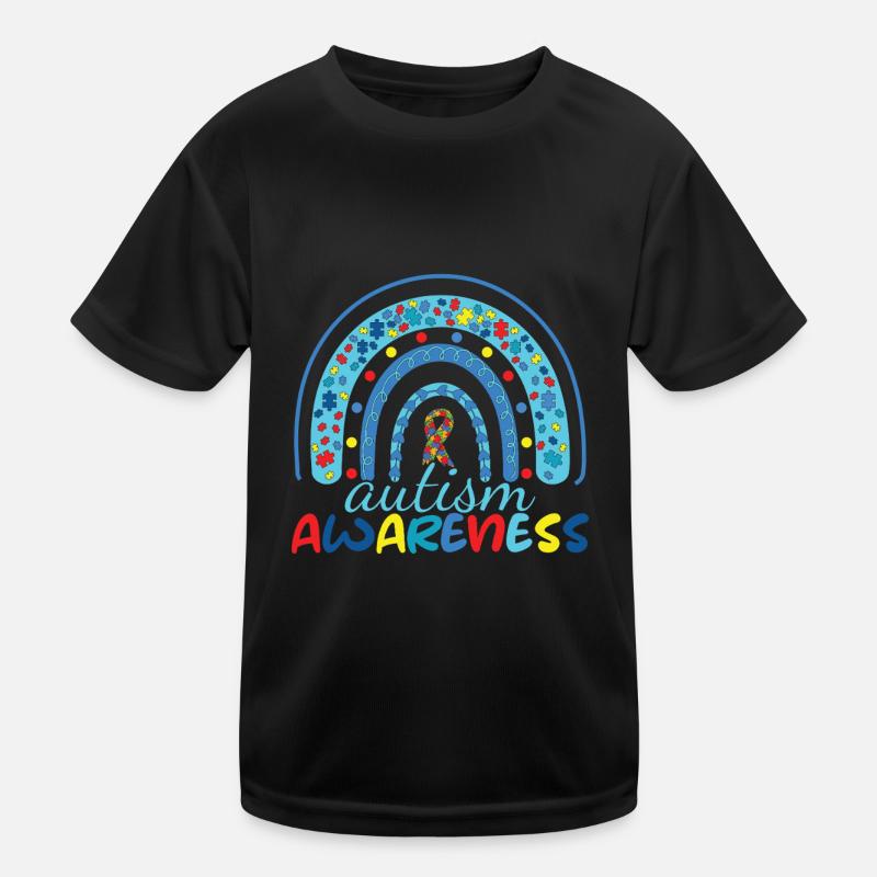 Autismus Bewusstsein Regenbogen Puzzle Kinder Funktions-T-Shirt