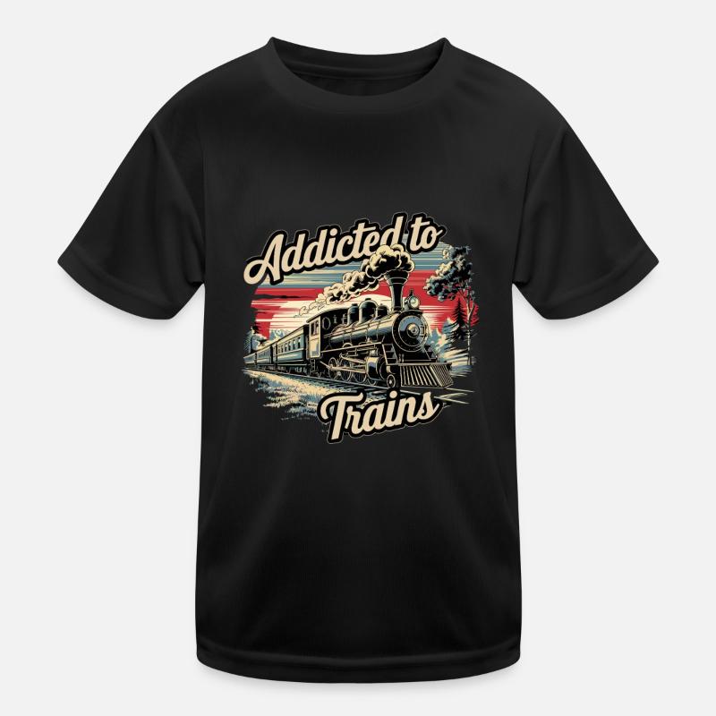 Addicted To Trains Kinder Funktions-T-Shirt