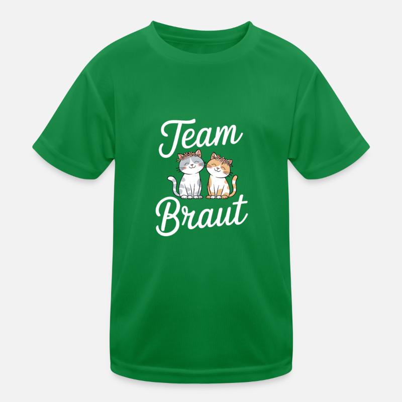 Team Bride Cat Kitten Engagement Bachelor Party Kids Functional T-Shirt