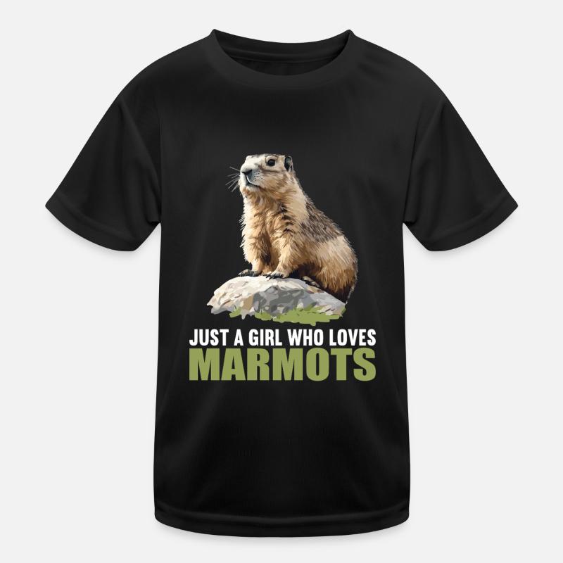 Murmeltiere Murmeltier - Kinder Funktions-T-Shirt - Schwarz