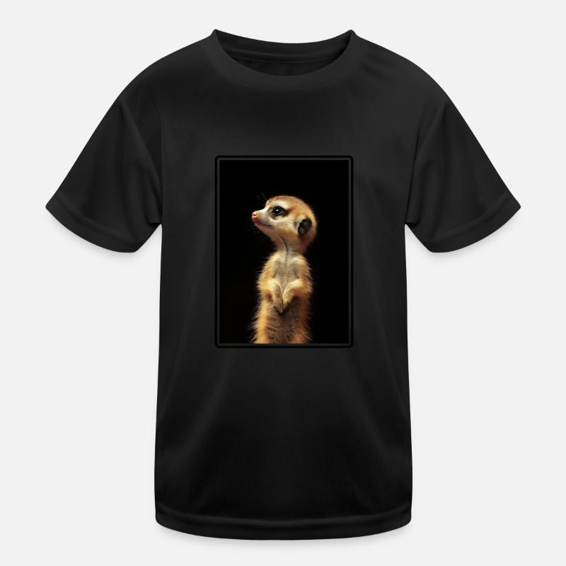 Meerkat Erdmännchen - Kids Functional T-Shirt - black