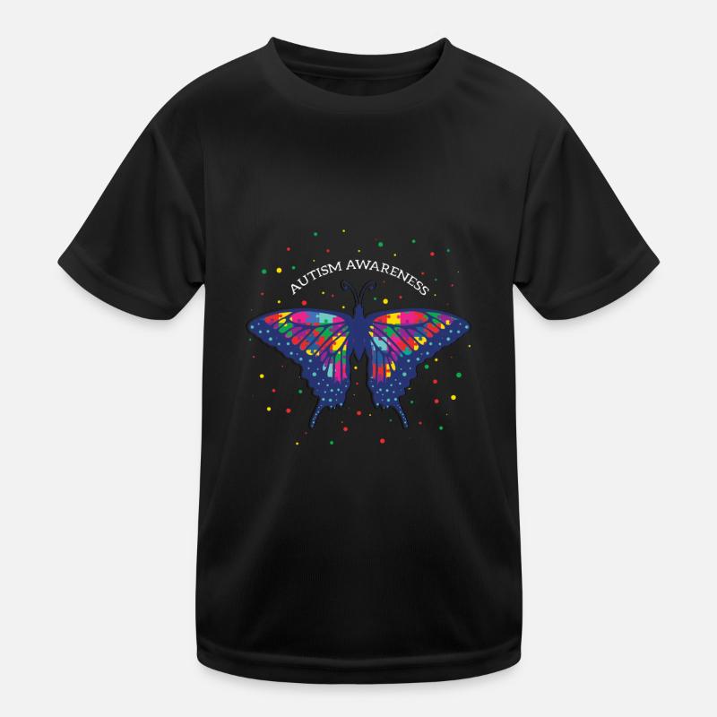 Autismus Schmetterling Buntes Bewusstsein Kinder Funktions-T-Shirt