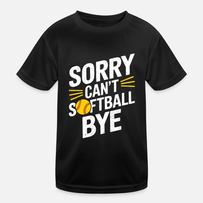 Softball Softball Player Funny Softball Gift Kids Functional T-Shirt