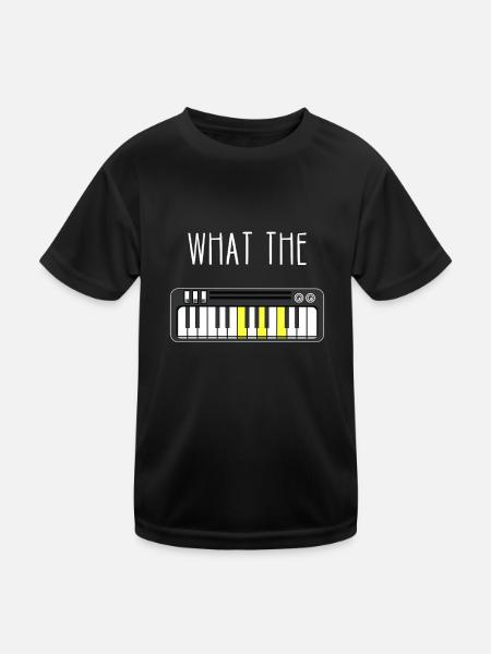 What the F? Musik Piano Klaviatur Akkord F-Dur - Kinder Funktions-T-Shirt - Schwarz - Vorne
