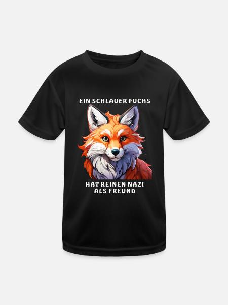EIN SCHLAUER FUCHS - Kinder Funktions-T-Shirt - Schwarz - Vorne