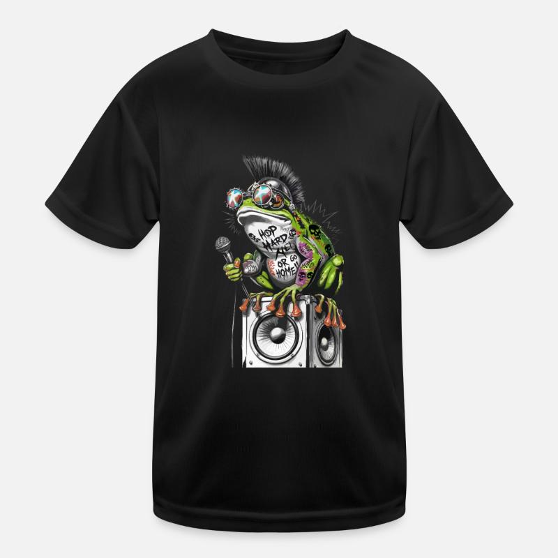 Frog Punk Street Art Graffiti Design Kids Functional T-Shirt