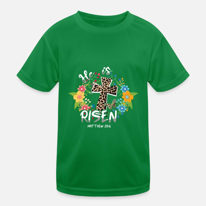 Ostern He Is Risen Matthew 28:6 Kinder Funktions-T-Shirt