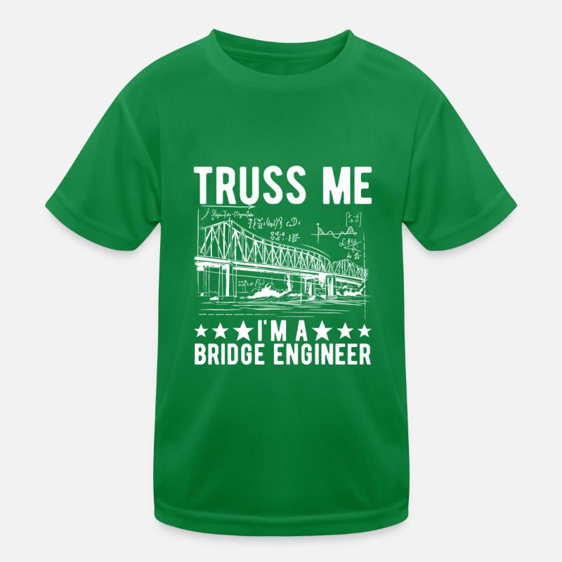 Bridge Engineer Bridge Construction Kids Functional T-Shirt