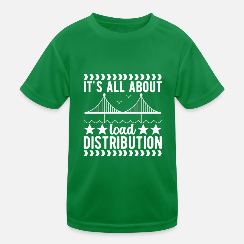 Bridge Engineer Bridge Construction Kids Functional T-Shirt