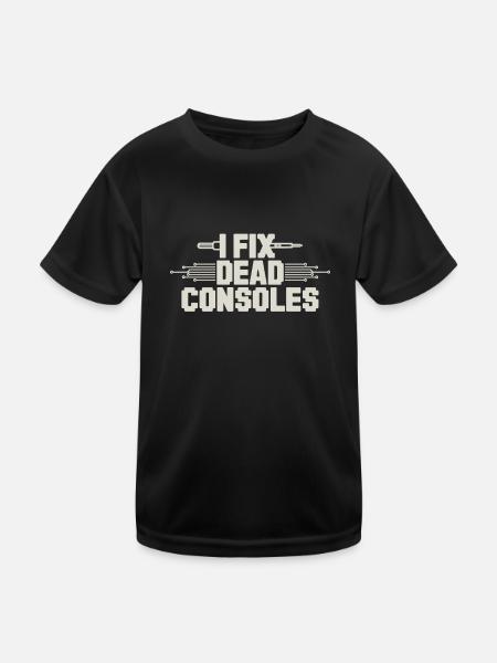 Retro Gaming Repair Vintage Console - Kids Functional T-Shirt - black - Front