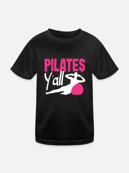 Pilates You All For Fitness Lovers - Kids Functional T-Shirt - black - Front